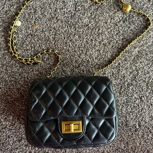 Black Quilted Chain Bag